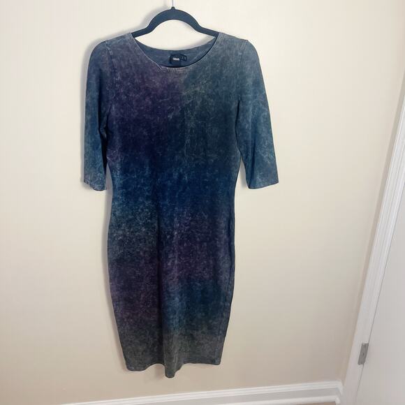 ASOS Marled Midi Dress Gray Purple Ombre Size US 8 Stretch - Picture 4 of 7